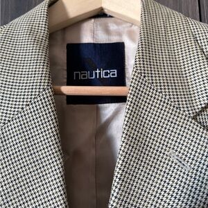 Nautica Men's Houndstooth Blazer - Black and Cream